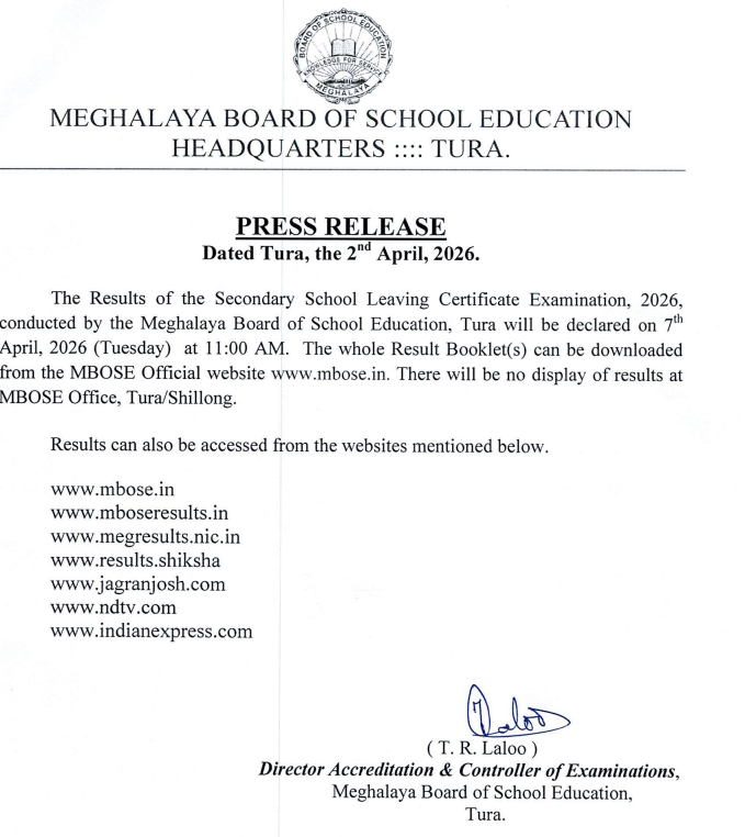  Meghalaya Board 10th Result 2026, MBOSE SSLC Result 2026, Meghalaya Board SSLC Result 2026
