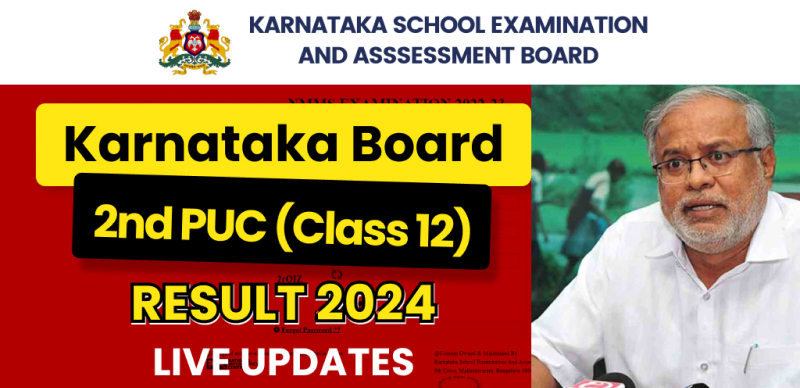 Karnataka Board 2nd PUC (12th) Result 2024 - Live Updates