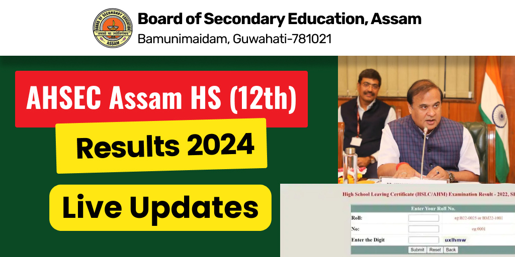 Assam Board AHSEC (12th) Result 2024 - Live Updates