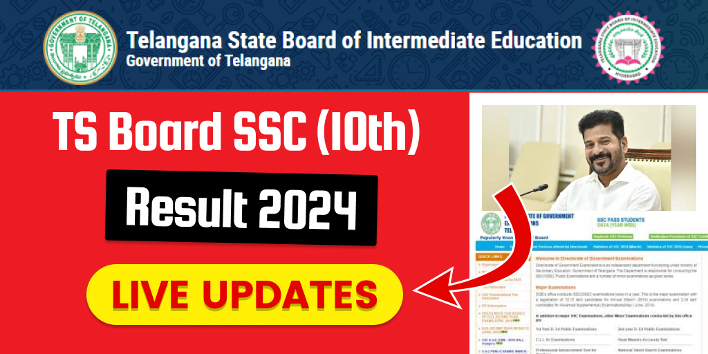 Telangana Board SSC (10th) Result 2024 - Live Updates