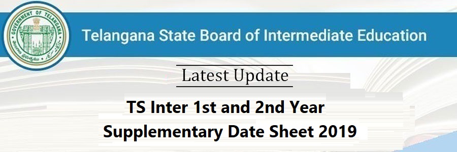 TS Inter 1st and 2nd Year Supplementary Date Sheet 2019